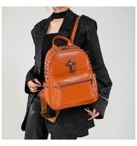<strong>Women</strong> Quality <strong>Leather</strong> Backpacks for Girls Sac a Dos Casual Daypack <strong>Black</strong> Vintage Backpack School Bags Mochila <strong>Rucksack</strong> - Product Image 5