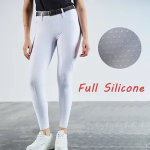 Klaar Om Wit Full Seat Siliconen Vrouwen Racen Paardrijbroek Paard Panty Leggings Paardensport Kleding Dames