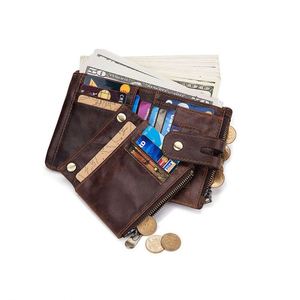 Portefeuilles pour hommes en cuir de vachette véritable, mini porte-cartes personnalisé, portefeuille fin de luxe avec chaîne, blocage RFID pour le cyclisme - Product Image 5