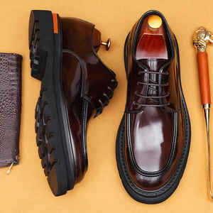 Chaussures Oxford à enfiler pour homme, style décontracté, résistantes à l'usure, antidérapantes, habillées, pour mariage, bureau et carrière, toutes saisons, en cuir, personnalisées - Product Image 3