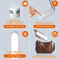 Lampe de bureau de protection des yeux de charge USB pliable portable Dimmable pour la lecture