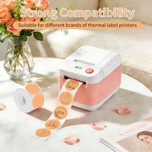 Fabricante Profesional de Etiquetas Adhesivas Redondas Personalizadas con Mensaje de Agradecimiento, Diseño a Color Hecho con Amor para Empaque de Regalos - Product Image 5