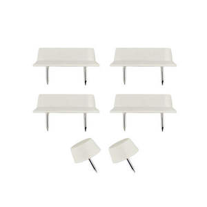 Kit de parachoques y sujetafaldas blancos para asiento de madera, 4,7 cm de largo, 1,6 cm de ancho, 1,2 cm de altura - Product Image 1