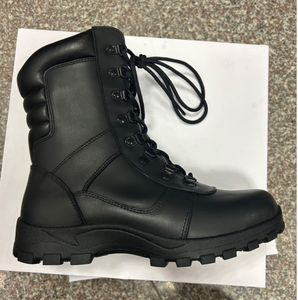 Bottes tactiques pour hommes en cuir pleine fleur noir personnalisées DFS12 - Product Image 2