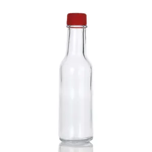 Tock-botella de vidrio transparente de 250ml, botella de vidrio para salsa caliente y Woozy, barata