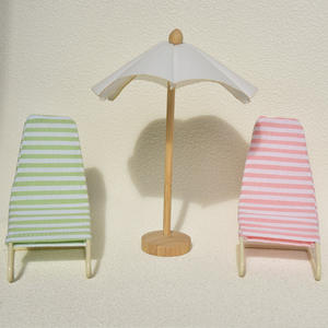 Mini parasol parapluie synthétique rotin canapé chaise longue ensemble 1:12 modèle Miniature <span class=keywords><strong>Maileg</strong></span> Style <span class=keywords><strong>plage</strong></span> vacances scène ensemble - Product Image 3