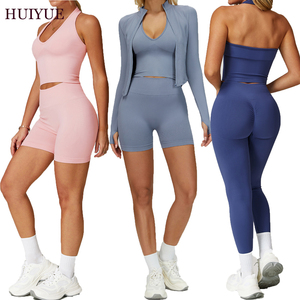 Women's Gym Clothings Yoga Wear Fitness Women Sportswear Stand Collar Zipper Jacket Breathable Legging Activewear Sets