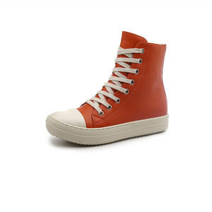 Scarpe Casual da <span class=keywords><strong>donna</strong></span> in pelle sintetica con lacci alla caviglia da <span class=keywords><strong>donna</strong></span> Sneaker Zip Hip Hop Streetwear scarpe da ginnastica nere - Product Image 4