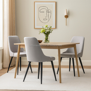 <span class=keywords><strong>Chaise</strong></span> de salle à manger nordique en <span class=keywords><strong>tissu</strong></span>, dossier incurvé rembourré, pieds en métal durables, hauteur réglable, portable, pour restaurant, appartement, salle de sport - Product Image 1