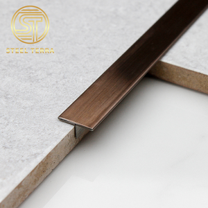 Phong Cách Hiện Đại Thép Không Gỉ T-Hình Gạch Cắt 304 Cấp Với Vàng Kim Loại Kết Thúc Trang Trí Gương Cạnh Hồ Sơ Mouldings - Product Image 3