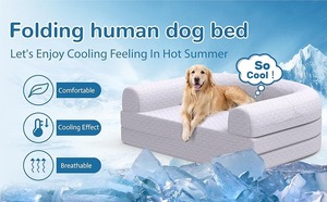 เตียงสัตว์เลี้ยงพับได้แบบกำหนดเอง เตียงสุนัขและแมวแบบพับได้ พร้อมเมมโมรี่โฟมเพื่อสุขภาพ ปลอกหุ้มถอดซักได้ รับผลิตแบบ OEM ODM - Product Image 5