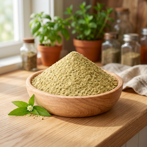 Poudre de Bhringraj pure séchée, moutonnée finement, poudre botanique pour la vente en gros et l'exportation - Product Image 1