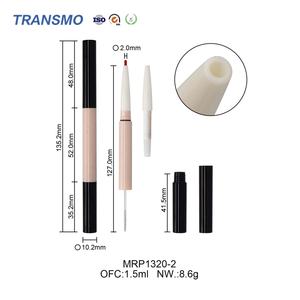 Crayon à sourcils double tête personnalisable avec logo, tube noir pour eye-liner et crayons à lèvres, avec pinceau fin - Product Image 2