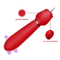 Herstellerprodukt Brustklemmen Rosen-Vibrator für Frauen 2-in-1 Klitoris-Stimulator Massagestab Dildo Nippelklemmen