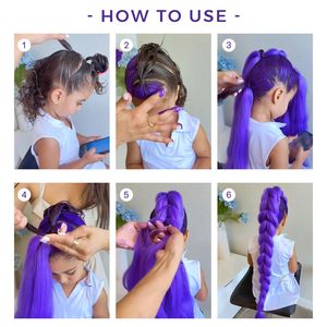 Long violet tressage cheveux pré-étiré synthétique tressage extensions de cheveux pour tresses, scène fête Halloween Costume Cosplay - Product Image 5