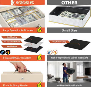 Caja Fuerte Portátil Contra Incendios con Cerradura de Llave, Caja de Seguridad Metálica Resistente al Fuego, Caja de Almacenamiento Segura, Caja de Depósito de Seguridad - Product Image 4