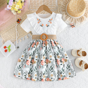 Vestido para Niñas de 4 a 8 Años, Diseño Exquisito, Vestido Floral con Volantes para Fiesta Elegante, Vestido de Moda - Product Image 1