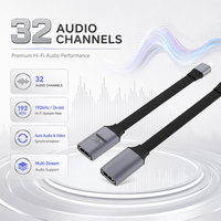 Câble adaptateur USB C vers HDMI 2.0, type C mâle vers HDMI femelle, 4K 60Hz, 2K 144Hz, 1080P 240Hz, 18 Gbps, cordon plat en aluminium QFT