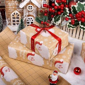 Christmas Wrapping <b>Paper</b> Kraft Wrapping <b>Paper</b> Cute Santa Claus Snowflake <b>Pattern</b> Wrapping <b>Paper</b> For Kid Girl Boy - Product Image 2