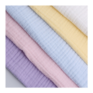 Produttore 100% <span class=keywords><strong>cotone</strong></span> crêpe doppio strato di garza di <span class=keywords><strong>cotone</strong></span> organico tessuto di mussola bianco <span class=keywords><strong>Seersucker</strong></span> per abbigliamento per bambini - Product Image 1