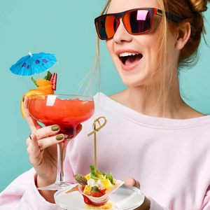 2025 New Eco-Friendly Red Knot Bamboo Toothpicks Looped Knot Hamburger and Barbecue Skewers - Product Image 4