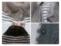Manteau de luxe en vraie fourrure de vison pour femme avec rayures horizontales, veste en fourrure de vison véritable mi-longue, manteau d'hiver en fourrure naturelle, tendance