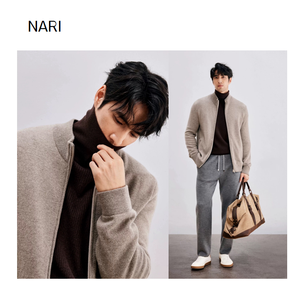 Completo in Cashmere da <span class=keywords><strong>Uomo</strong></span> con Collo Alto e Zip, Super Morbido/Caldo, Maglione in Lana Merino Lavorato a Maglia, Pantaloni in Cashmere per l'Inverno - Product Image 2