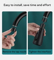 Accessoire pulvérisateur de robinet d'évier de cuisine en ABS moderne 360 adaptateur de robinet de buse à bille pivotante accessoires de tête de robinet de remplacement