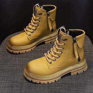 2025 nuevas <span class=keywords><strong>botas</strong></span> Martin de cuero de Otoño de celebridades de Internet, zapatos de mujer, <span class=keywords><strong>botas</strong></span> cortas altas de estilo británico de fondo grueso - Product Image 1