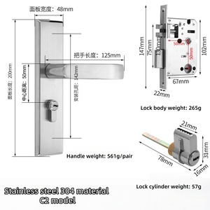 Maniglie e serrature per porte in legno <span class=keywords><strong>con</strong></span> meccanismo di sicurezza e chiusura a scatto - Set <span class=keywords><strong>maniglia</strong></span> per <span class=keywords><strong>porta</strong></span> resistente - Product Image 3