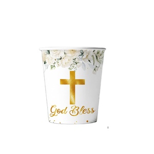 Servilletas con Estampado Cruzado para Recién Nacidos, Bautizo, Comunión, Juegos de Cubiertos Desechables para Niños, Suministros para Fiestas de Cumpleaños y Día de San Valentín - Product Image 2