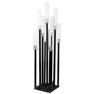 Chandelier en métal noir personnalisable à 9 bras, centre de table de mariage et ornement de décoration de table - Product Image 4