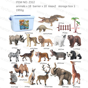 Accessoires de maison de poupée en plastique animaux domestiques figure jouets kits de jeu avec boîte de rangement pour enfants ressources d'apprentissage - Product Image 1