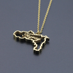 Etnico più recente in acciaio inossidabile collane pendenti antietiopica regione argento rosa oro colori per le donne ragazze gioielli africani - Product Image 5