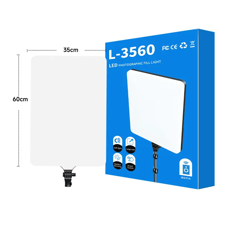 L-3560 24 인치 스튜디오 LED 라이트 패널 사진 채우기 램프에 대한 전체 화면 LED 필링 라이트