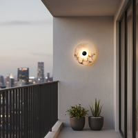 Lampes murales rondes en marbre, style minimaliste, décoratives, nordiques, pour hôtel, luxe, modernes, intérieures