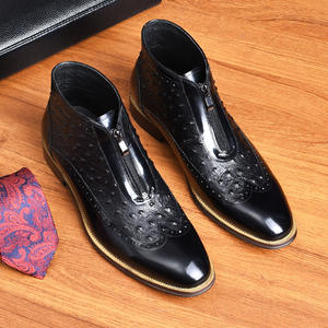 Chaussures habillées pour hommes en cuir véritable, faites à la main, sur mesure, à semelle épaisse de haute qualité, antidérapantes, style décontracté. - Product Image 6