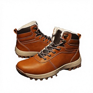 Bottes de randonnée mi-hautes pour homme, hiver, rétro, antidérapantes, imperméables, semelle en caoutchouc, chaudes et confortables - Product Image 4