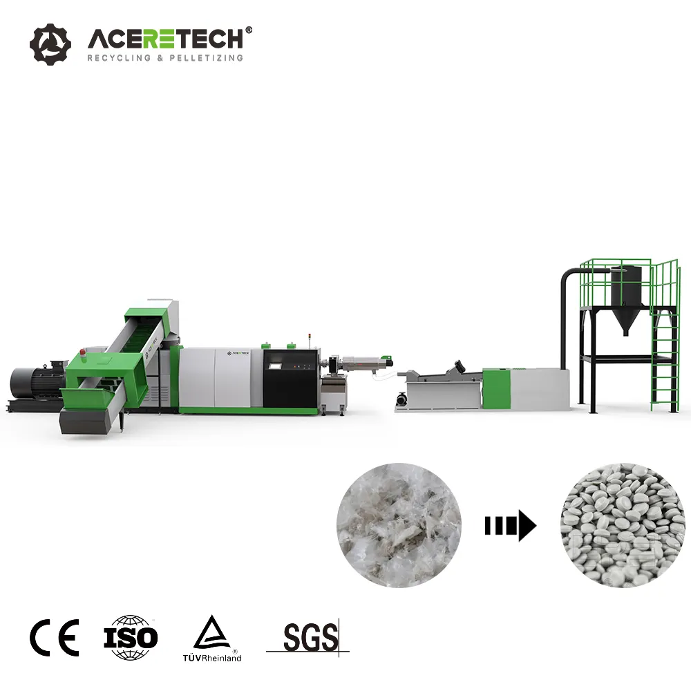 ACS-H फिल्म प्लास्टिक कचरे की रीसाइक्लिंग Granulating मशीन Compacting और Pelletizing प्रणाली के साथ