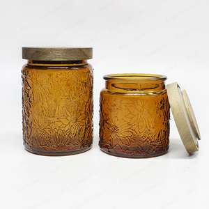 Wholesale High Quality Square Round Shape Large Storage Glass Jar Airtight Glass Jar With Wooden Lid