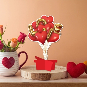 New Valentine's Day Decoration Props Gifts Desktop Ornaments Small Flags <b>Fresh</b> <b>Flowers</b> Balloons Heart Party Supplies - Product Image 4