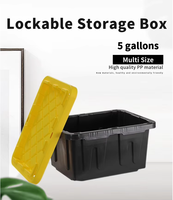Boîte de rangement rectangulaire en plastique de 5 gallons avec couvercle coloré PP, étanche, robuste, pour organiser vos objets