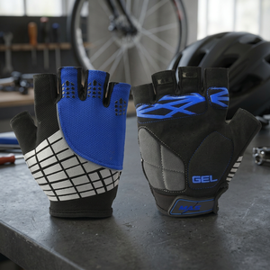 Guantes Deportivos Unisex Transpirables de Medio Dedo para Ciclismo/Bicicleta de Montaña, Entrenamiento Físico, Deportes al Aire Libre, de Cuero y Spandex con Protección Contra Impactos - Product Image 2