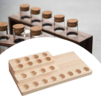 Étagère de rangement et de présentation d'huiles essentielles moderne et durable en bois de pin sur mesure à trois niveaux avec plateau à roulettes pour flacons de 5/10/15/20 ml