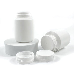 Conteneur vide en HDPE blanc de 100 ml et 150 ml pour pilules et gommes à mâcher avec bouchon à clapet - Product Image 2