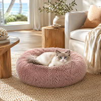 Coussin de couchage carré long et moelleux pour animaux de compagnie, avec rebord surélevé, apaisant pour chiens et chats, multicolores, lavable et antidérapant