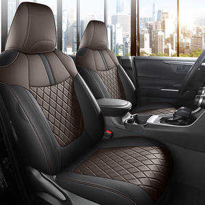 Fundas de Asiento de Coche Personalizadas para 5 Plazas, Cuero Nappa, para Toyota RAV4 <span class=keywords><strong>Corolla</strong></span> <span class=keywords><strong>Cross</strong></span> 2020 2021 2022 <span class=keywords><strong>2023</strong></span> 2024 2025, Cobertura Total - Product Image 1
