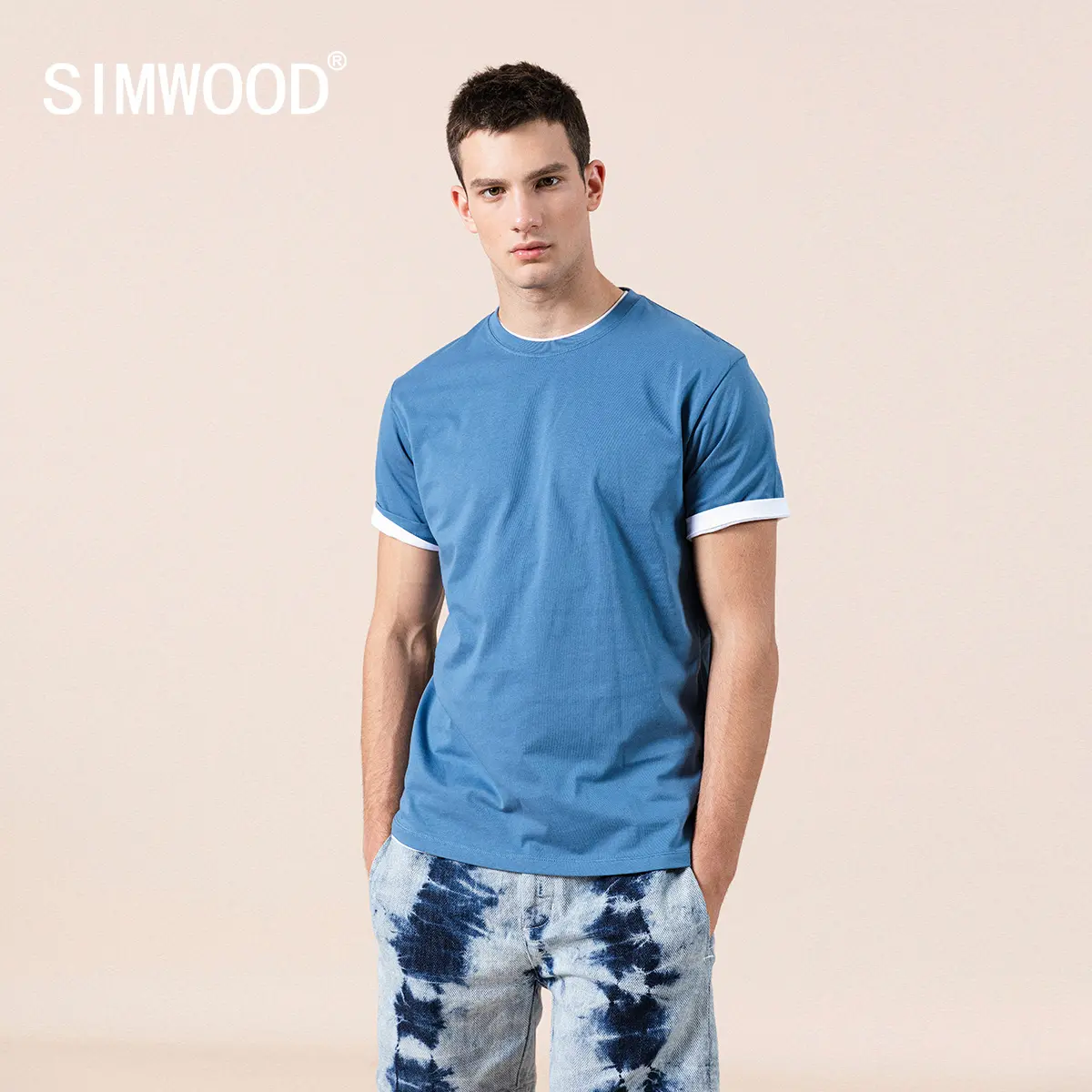 SIMWOOD 2023 Solid 16 Colors Unisex T-Shirts for Men 100% cotton Classical Oneck Men Wholesale Custom T shirt Printing Blank Tee