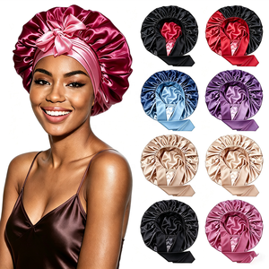 Bonnet en satin double couche à marque privée, avec bande réglable, pour femme, personnalisable avec logo – Vente en gros - Product Image 1