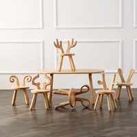 Moetry Offre Spéciale ensemble de Table en bois massif pour enfants, chaise d'animal, pour Center d'apprentissage précoce, garderie